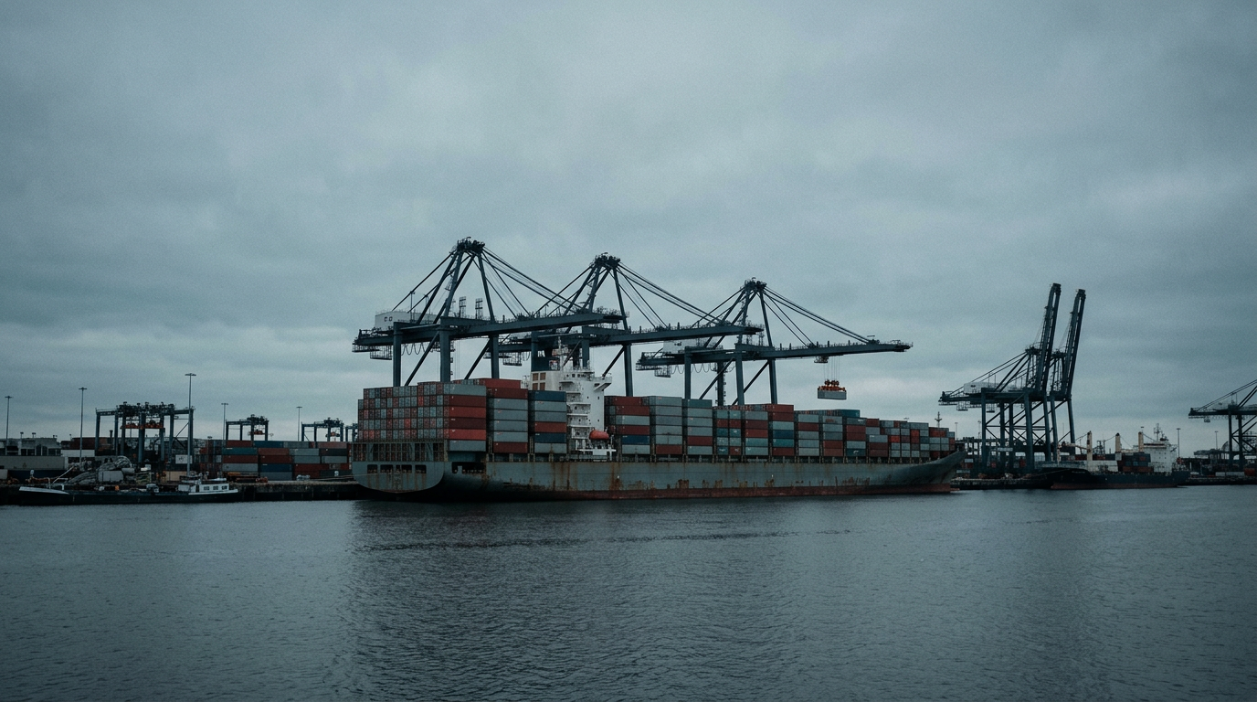 Container vessel loading at port